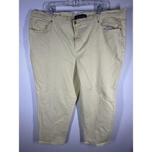 Gloria Vanderbilt Amanda Jeans Womens 24W Yellow Short Tapered Denim Pants